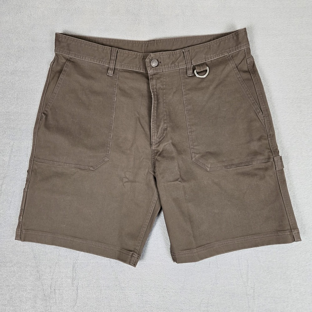 Oliver's Apparel Shorts Mens 34 Brown Chino Cotton Patch Pockets Carpenter